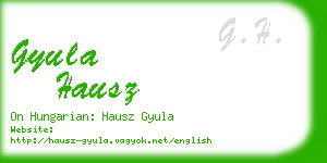 gyula hausz business card